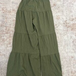 SHEIN Olive Textured Flowy Pants